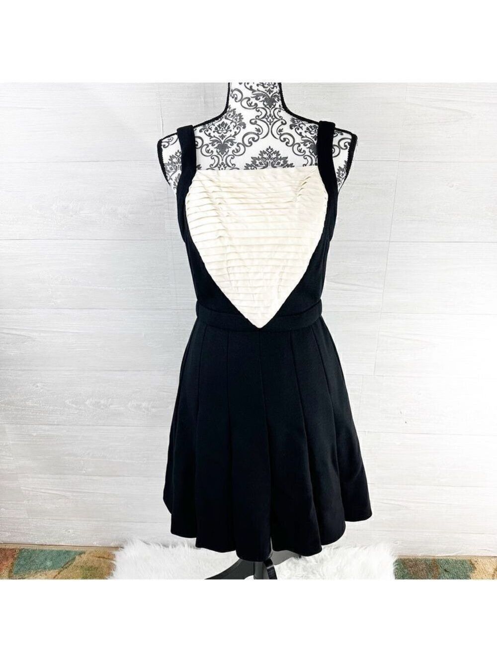 Chanel Pleated Fit & Flare Wool Knee Length Dress - Picture 2 of 14